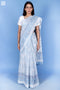 Mulmul Cotton Saree With Fall In Block Print